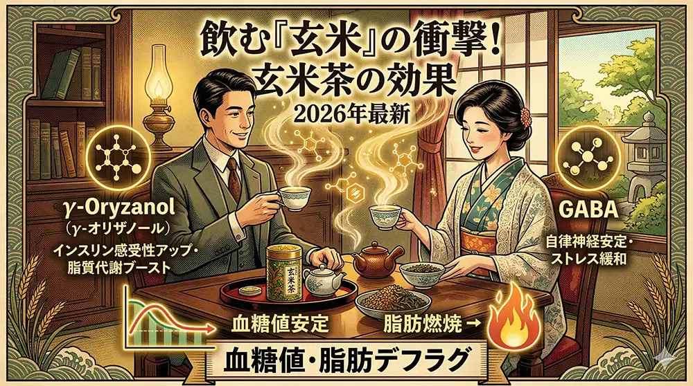 飲む「玄米」の衝撃！玄米茶の効果で血糖値と脂肪を同時にデフラグ